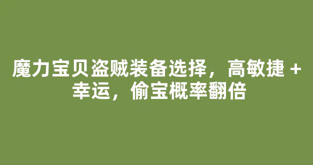 魔力宝贝盗贼装备选择，高敏捷 + 幸运，偷宝概率翻倍